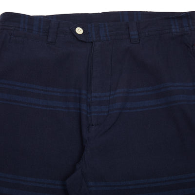 <p>Original Madras Summer Trousers in Blue / Navy Stripe No.67. Regular fit tapered trouser in lightweight cotton handloom fabric with subtle tonal stripe. Button waist band with belt loops, zip fly, coin pocket, two hip pockets, and two back welt pockets.&nbsp;Same cloth as the Summer Jacket Blue / Navy No.39.&nbsp;<br></p> <p>100% Cotton.</p> <p>Made in Madras.&nbsp;</p>