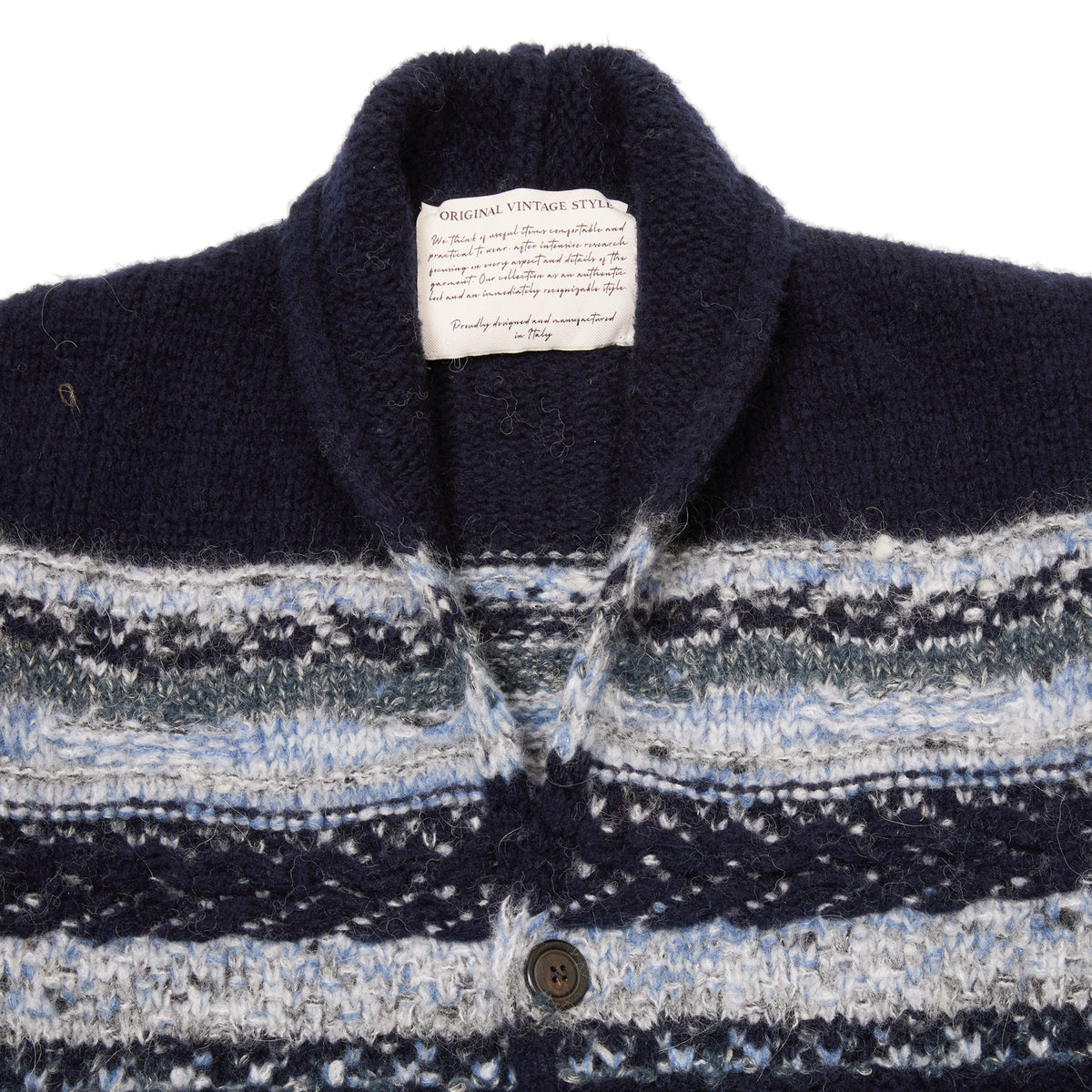 Original Vintage Style Chunky Cardigan in Navy