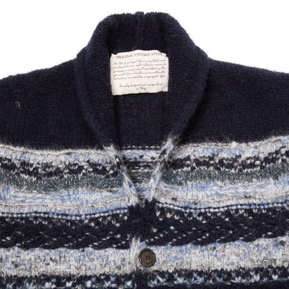 Original Vintage Style Chunky Cardigan in Navy