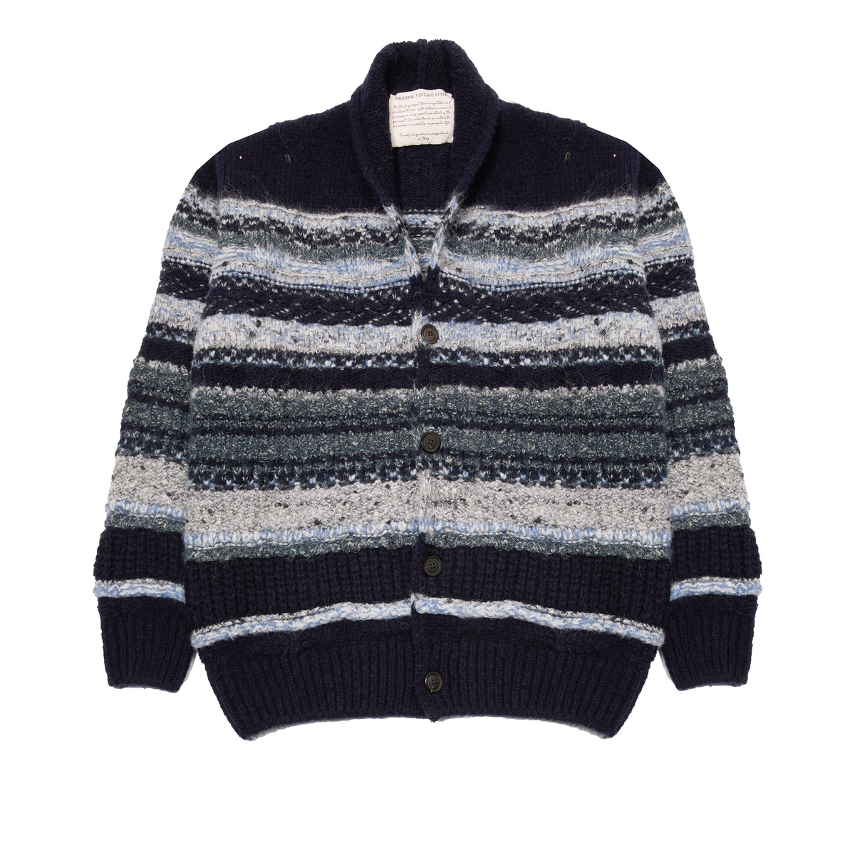 Original Vintage Style Chunky Cardigan in Navy