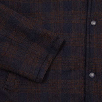 Original Vintage Style Wool Check Overshirt in Blue