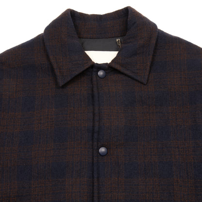 Original Vintage Style Wool Check Overshirt in Blue