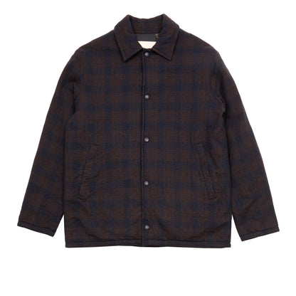 Original Vintage Style Wool Check Overshirt in Blue