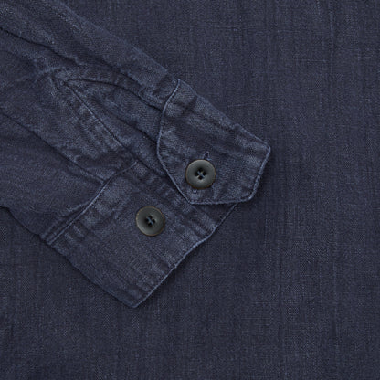 Original Vintage Style Ralf Linen Overshirt in Ink