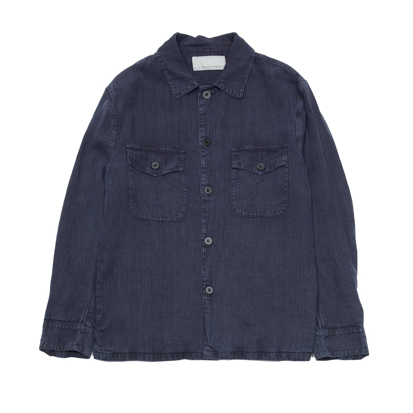 Original Vintage Style Ralf Linen Overshirt in Ink