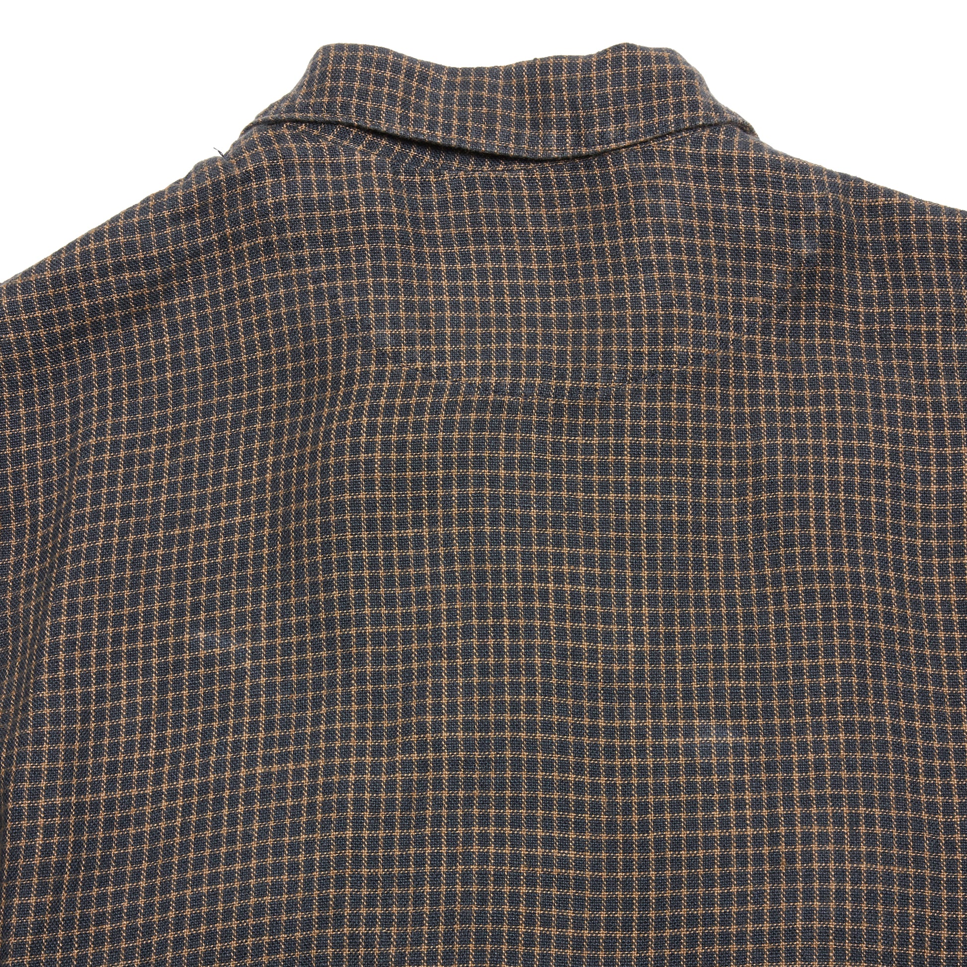 Original Vintage Style Tasconi Linen Overshirt in Charcoal/Walnut Check
