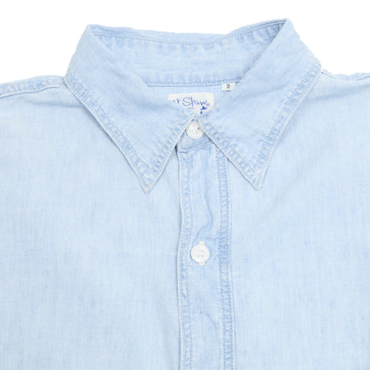Orslow Relax Fit Bleached Chambray Work Shirt