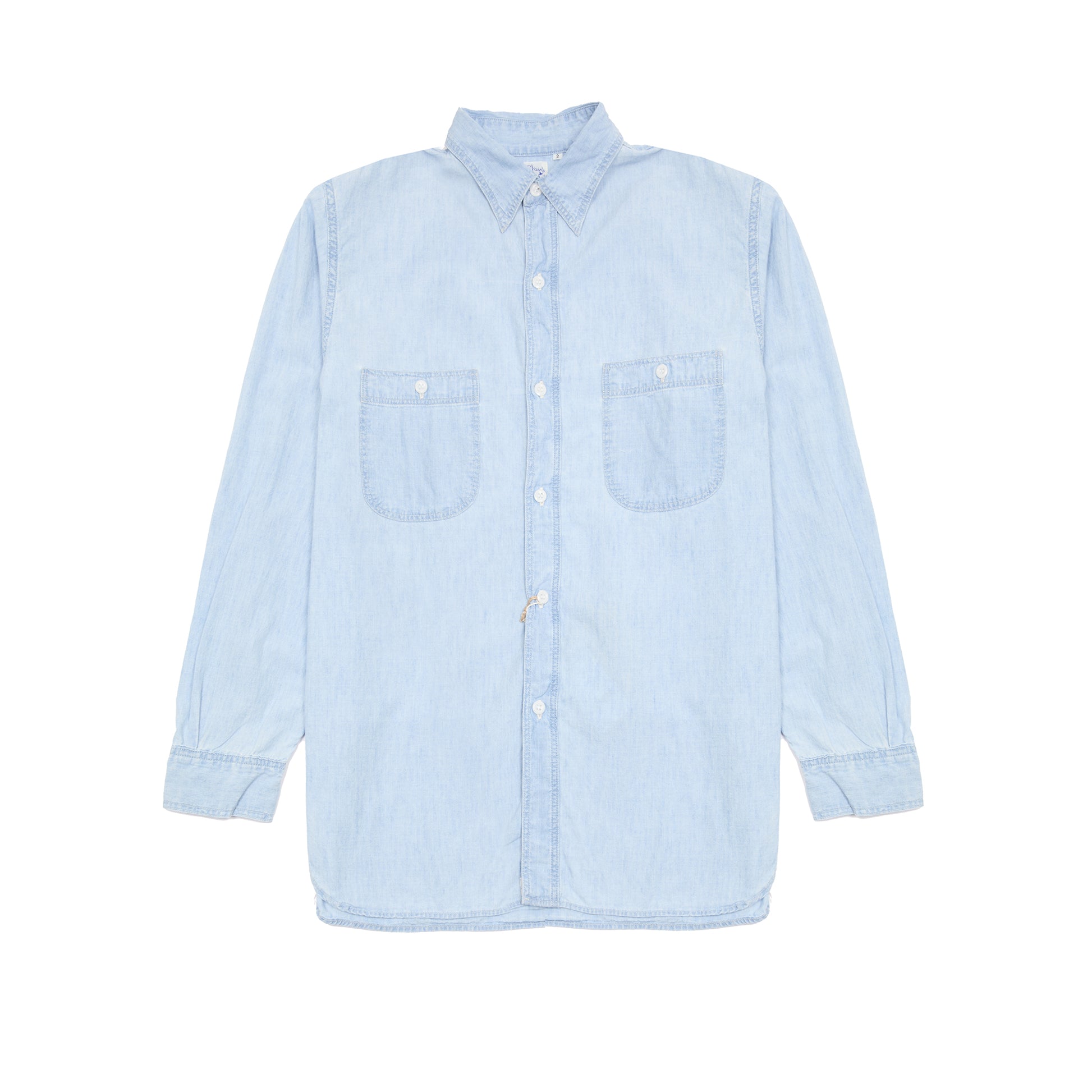 Orslow Relax Fit Bleached Chambray Work Shirt