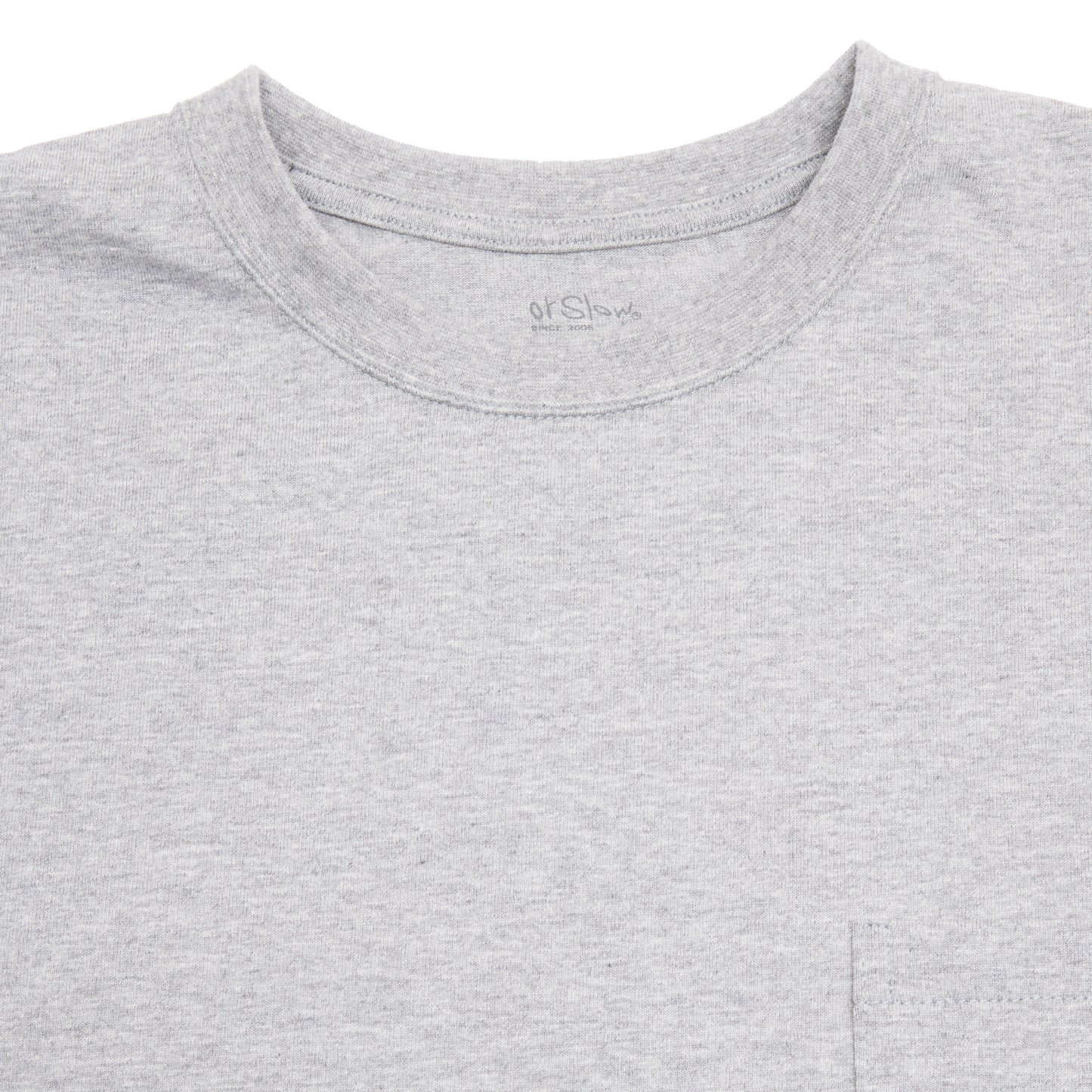 Orslow Sturdy Cotton T-shirt with Pocket in Heather Grey