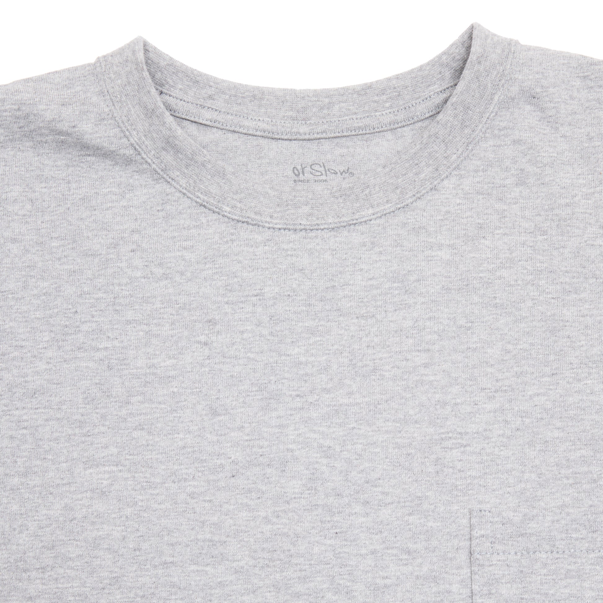 Orslow Sturdy Cotton T-shirt with Pocket in Heather Grey