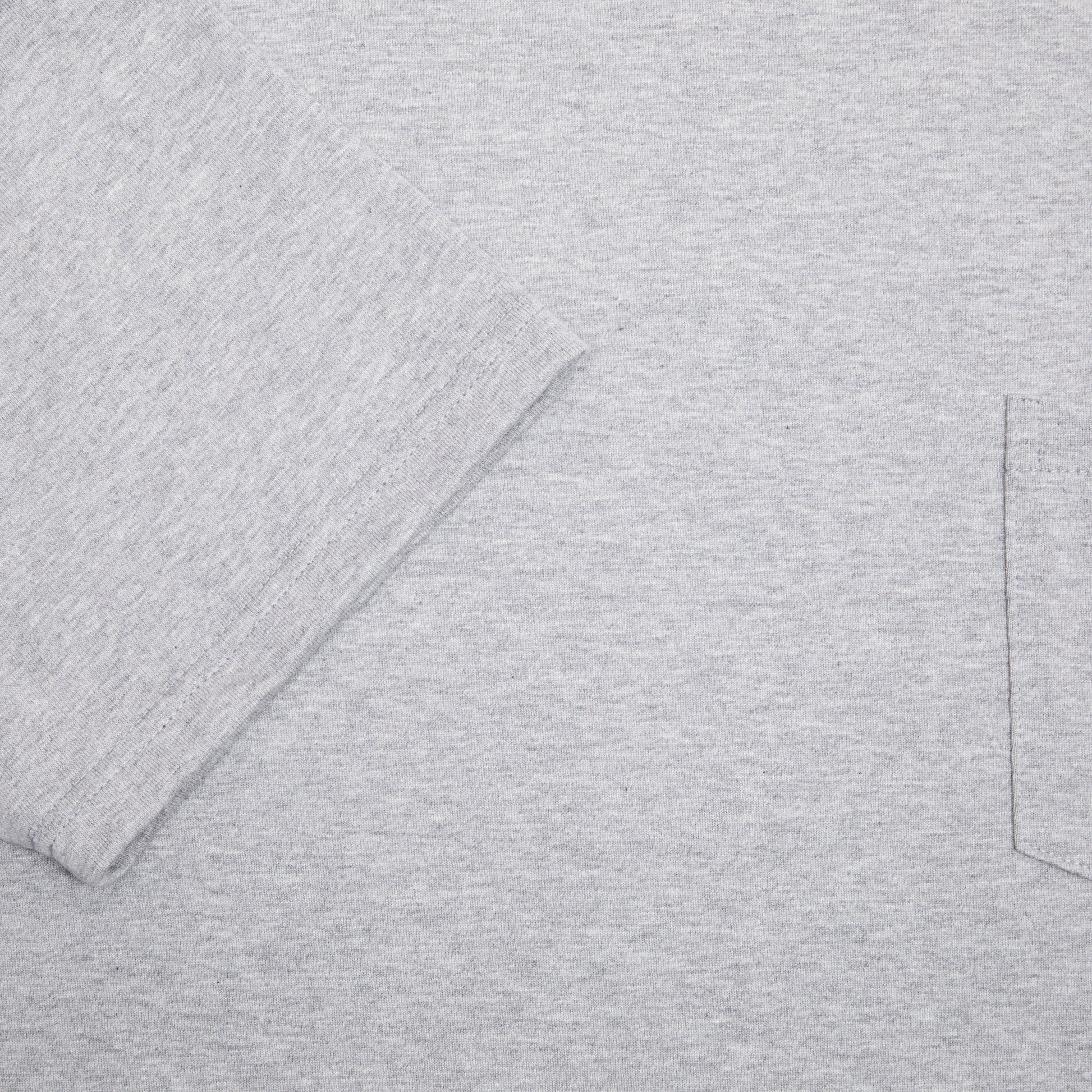 Orslow Sturdy Cotton T-shirt with Pocket in Heather Grey