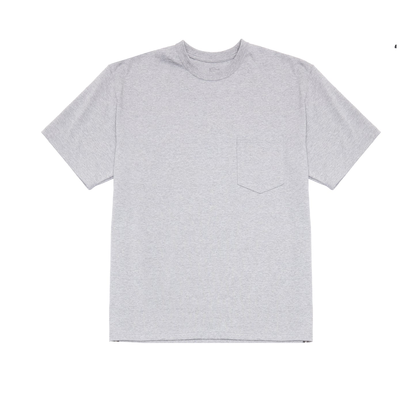 Orslow Sturdy Cotton T-shirt with Pocket in Heather Grey