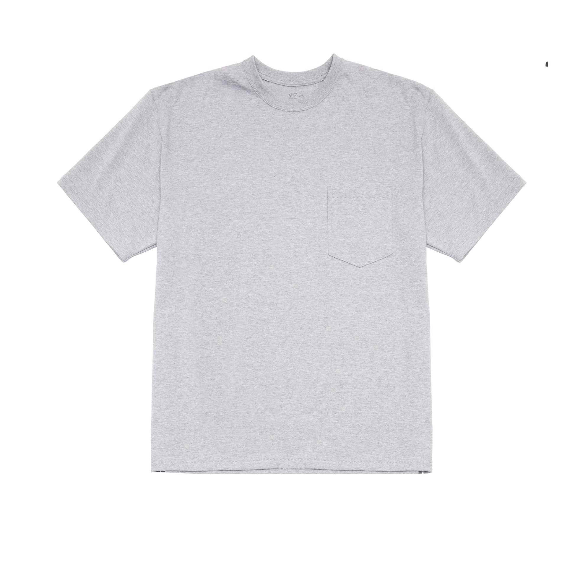 Orslow Sturdy Cotton T-shirt with Pocket in Heather Grey
