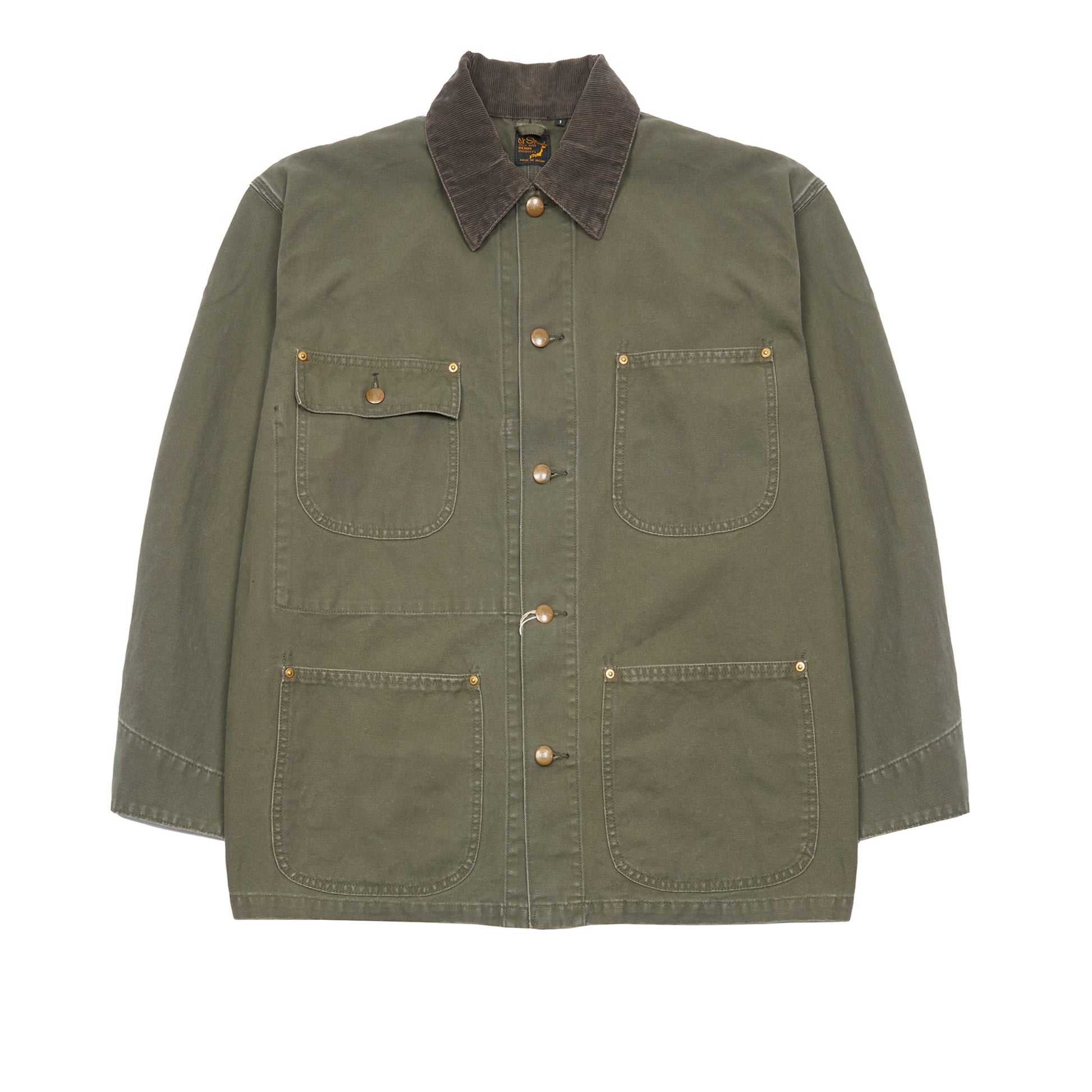 Orslow Relax Fit Coverall Jacket in Army Green