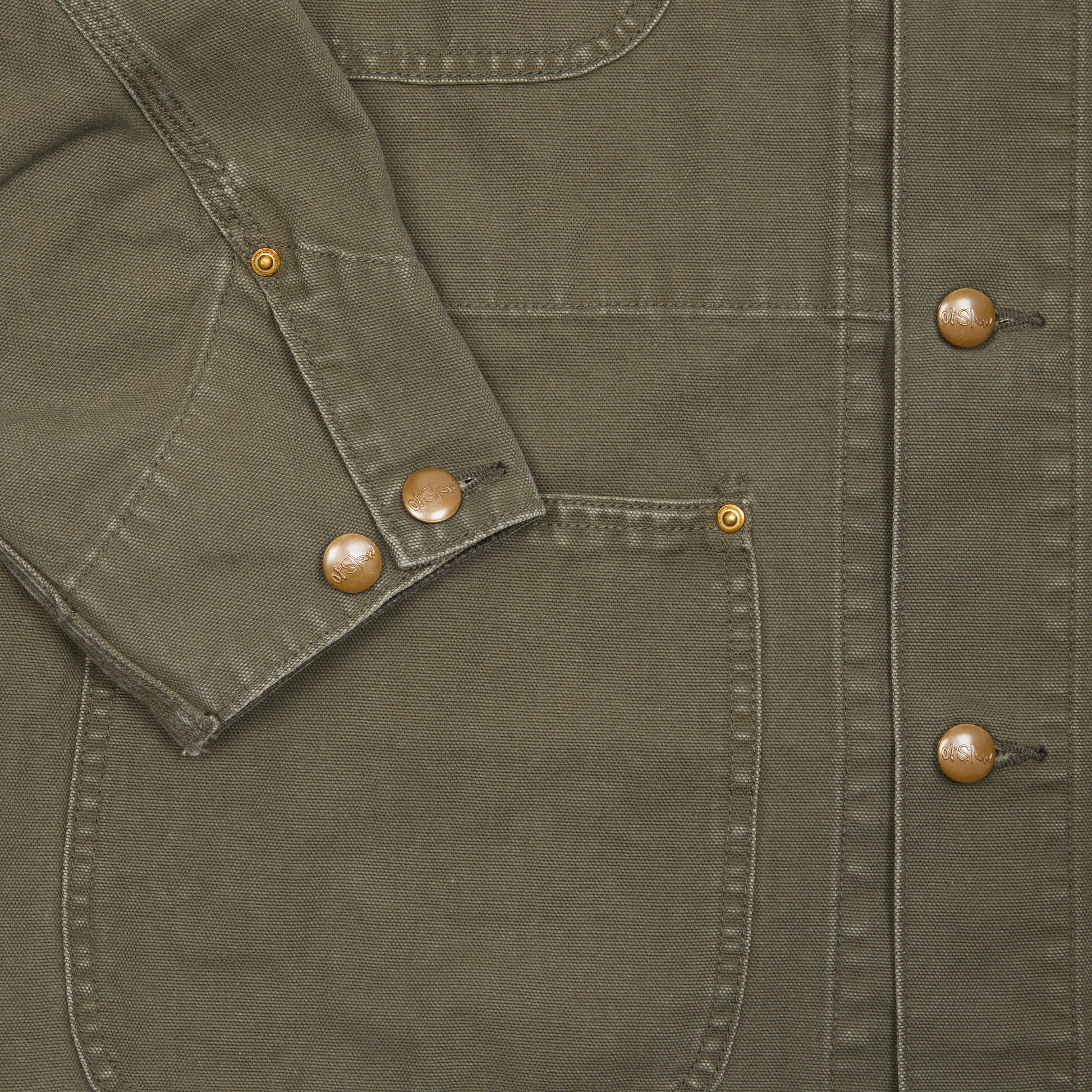 Orslow Relax Fit Coverall Jacket in Army Green 4