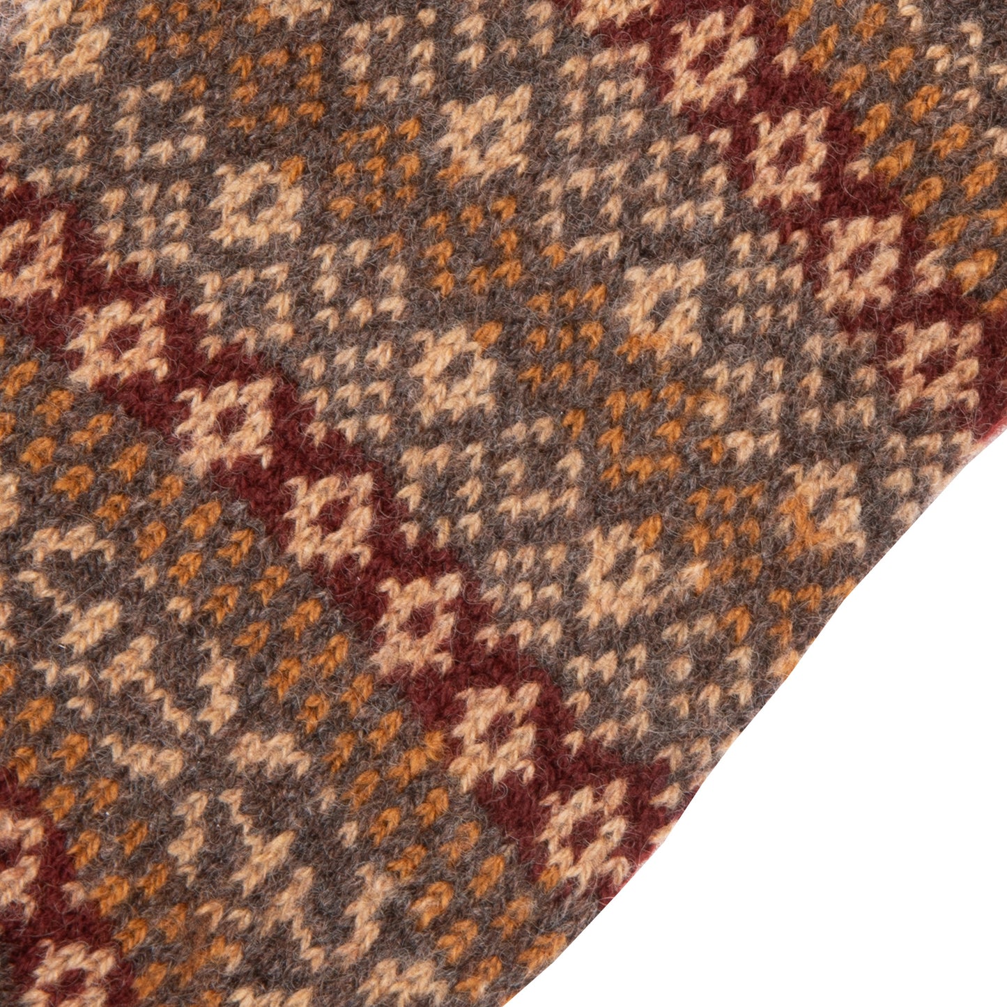 Pantherella Sherborne Cashmere Fair Isle Socks in Dark Brown