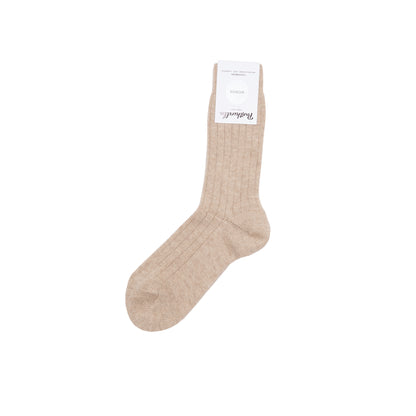Pantherella Women's Tabitha Ribbed Cashmere Socks in Natural