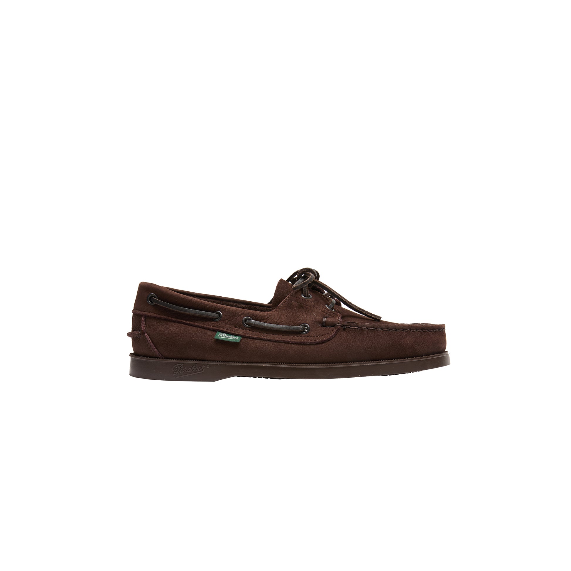 Paraboot Barth Taurillon Nubuck Deck Shoe in Chocolat