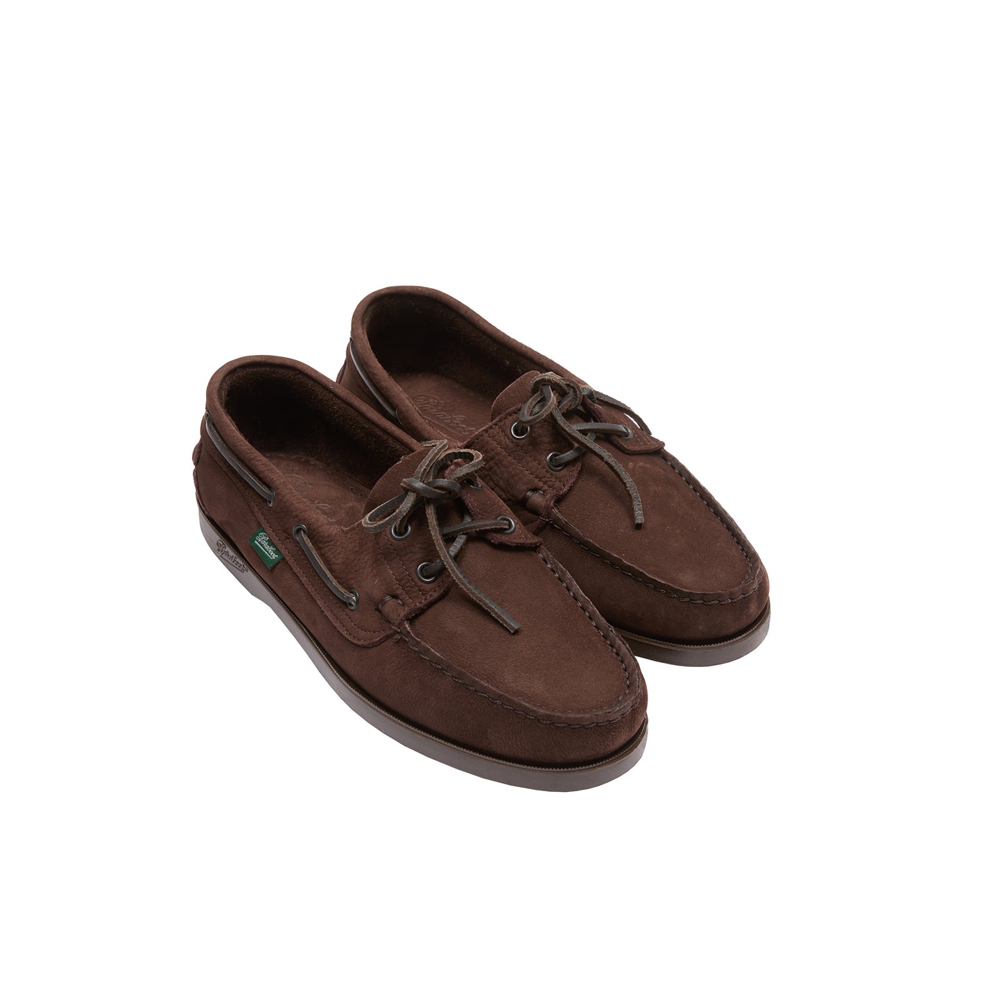 Paraboot Barth Taurillon Nubuck Deck Shoe in Chocolat