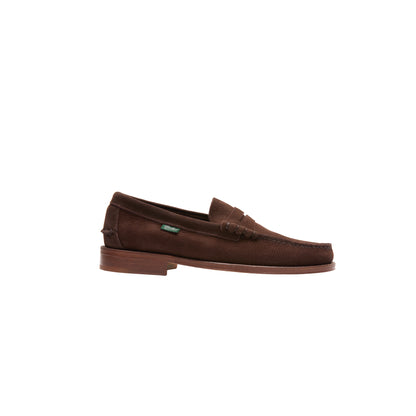 Paraboot Coraux Taurillon Nubuck Loafer in Chocolat