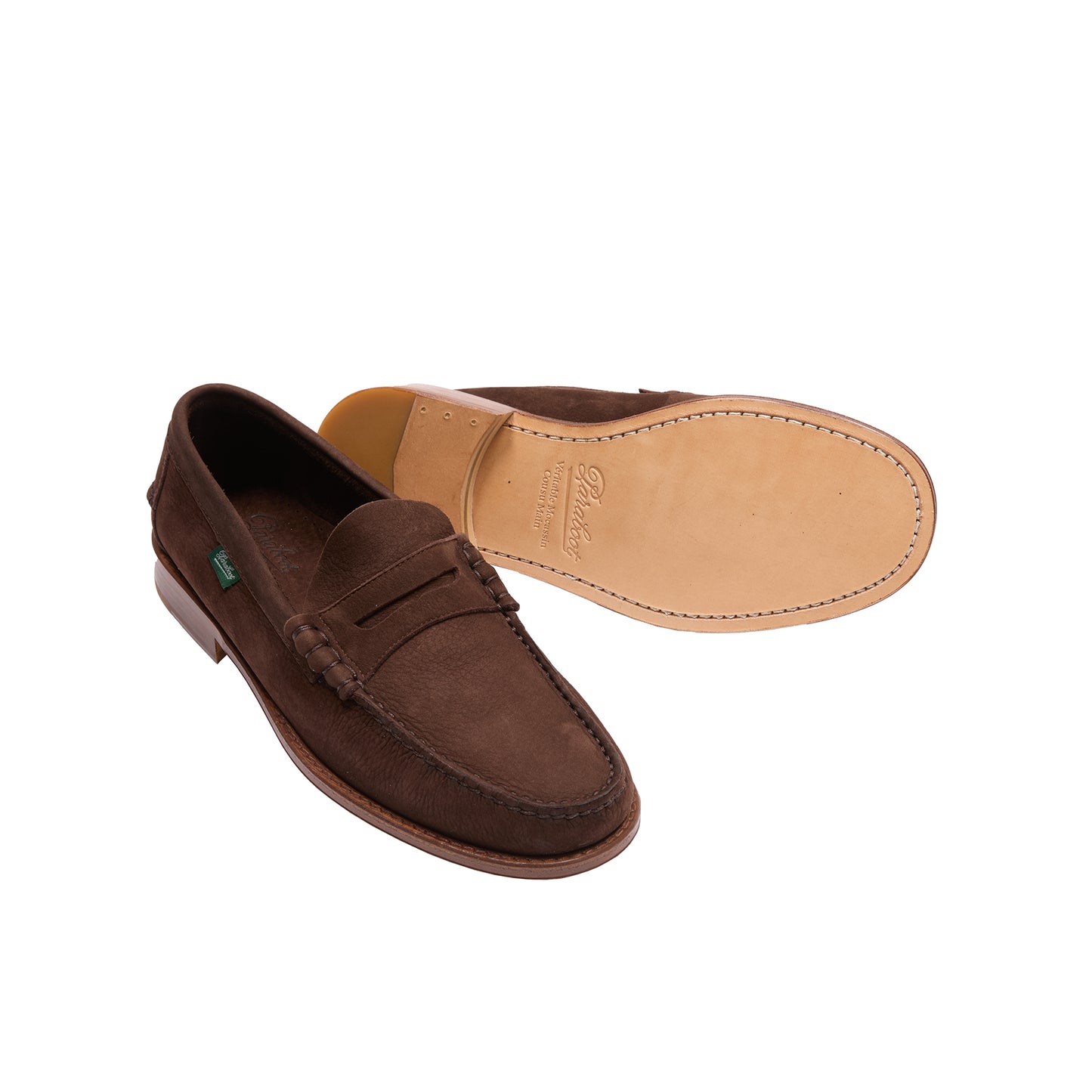 Paraboot Coraux Taurillon Nubuck Loafer in Chocolat