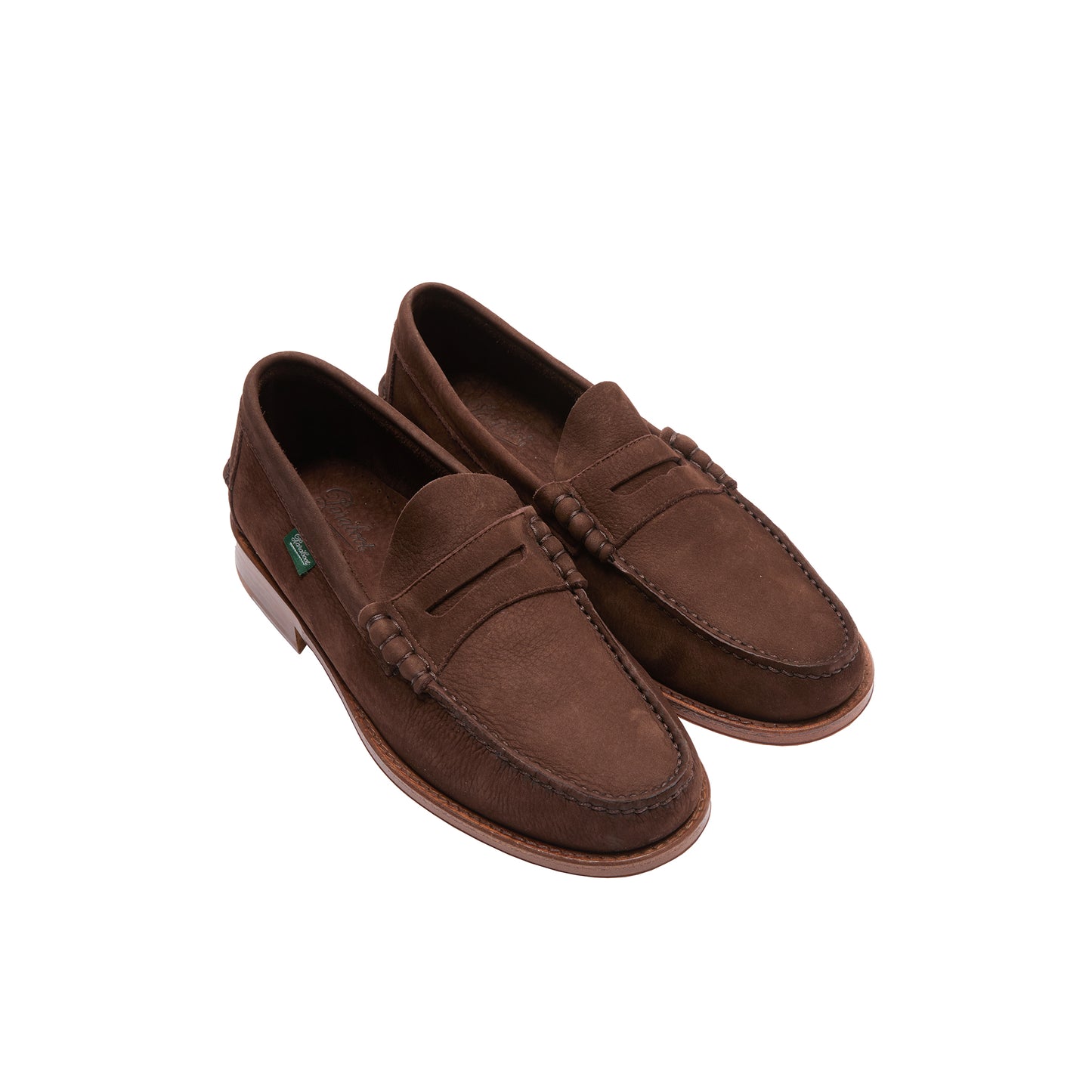 Paraboot Coraux Taurillon Nubuck Loafer in Chocolat