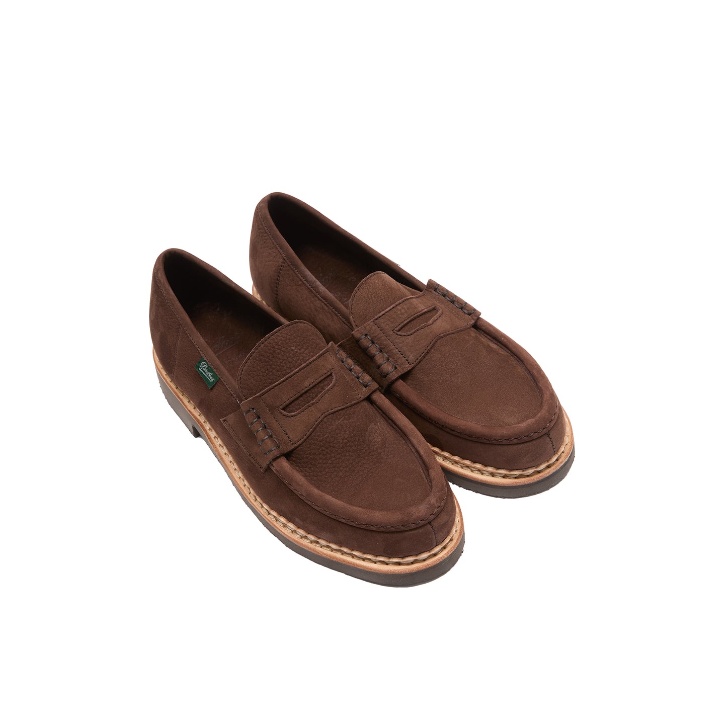 Paraboot Nantes Taurillon Nubuck Loafer in Chocolat