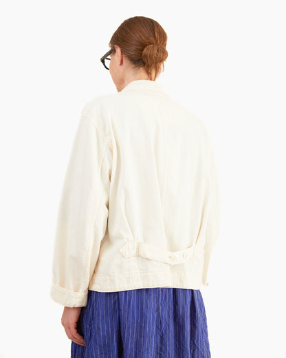 Pas de Calais 8oz Natural Denim Jacket in Ivory
