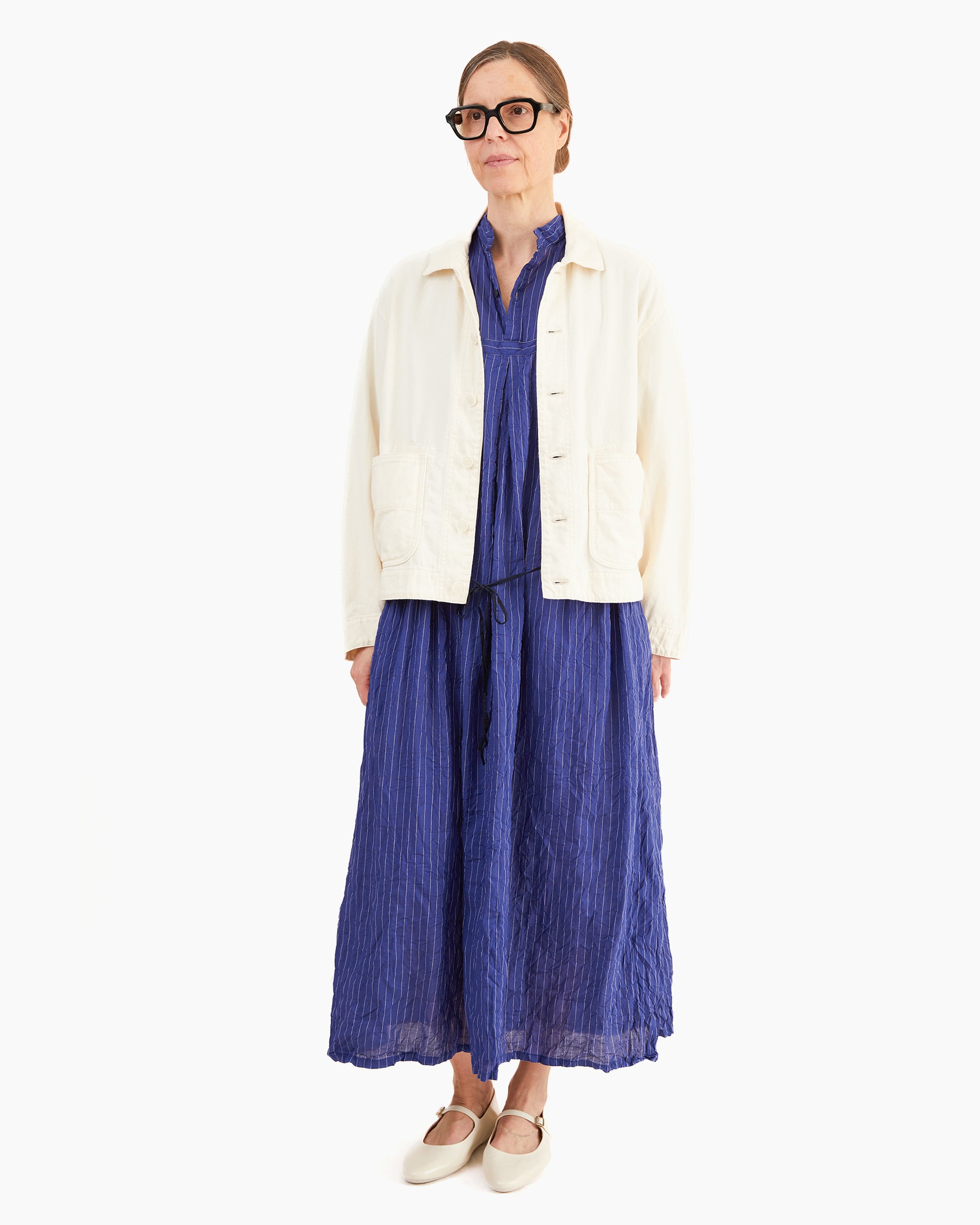 Pas de Calais 8oz Natural Denim Jacket in Ivory