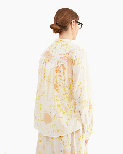 Pas de Calais Silk Crepe Bundle Dye Blouse in Ivory