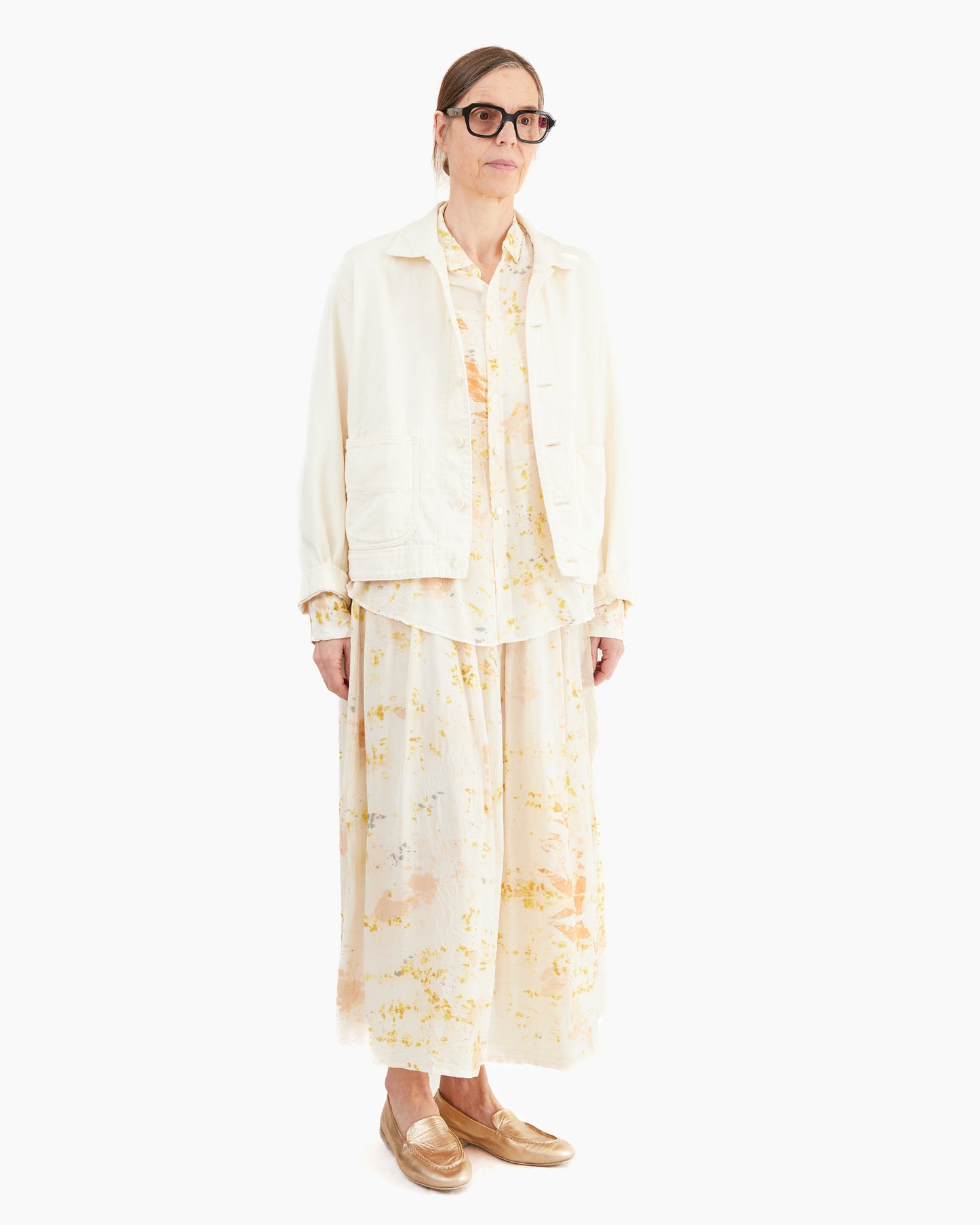 Pas de Calais 8oz Natural Denim Jacket in Ivory