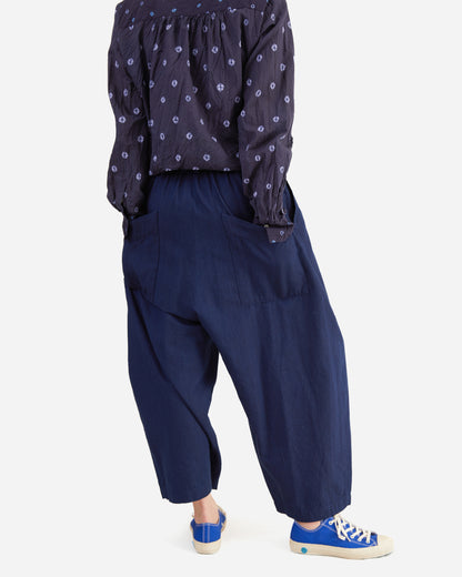 Pas de Calais Linen Indigo Chambray Pants in Navy