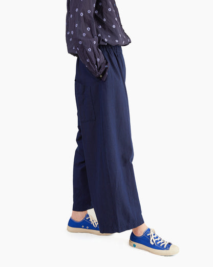 Pas de Calais Linen Indigo Chambray Pants in Navy
