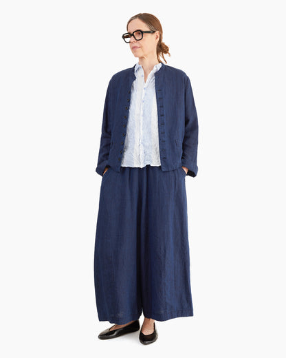 Pas de Calais Yarn Dye Oxford Relaxed Pants in Indigo