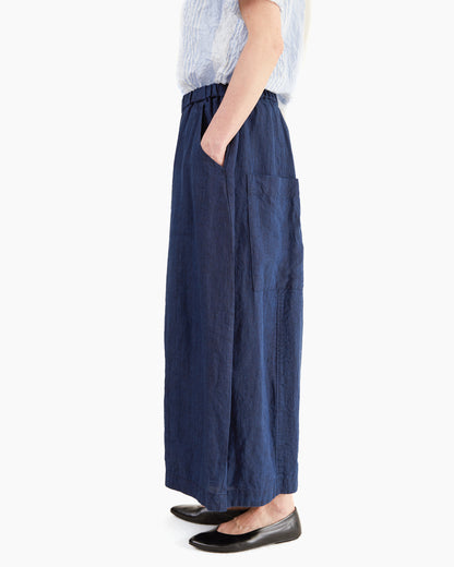 Pas de Calais Yarn Dye Oxford Relaxed Pants in Indigo
