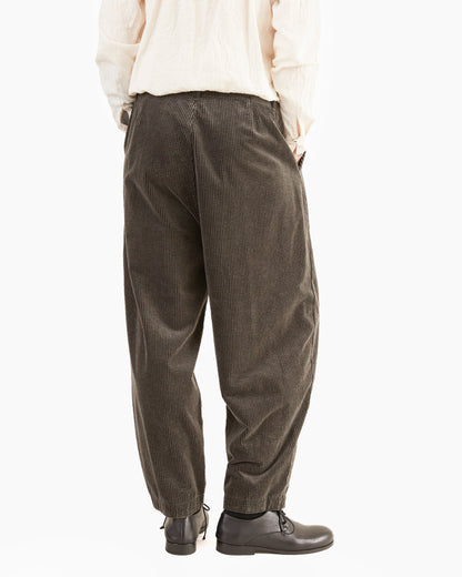 Pas de Calais Washed Corduroy Cropped Balloon Pants in Grey