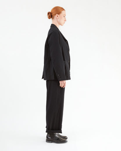 Pas de Calais Wool Cotton Tailored Jacket in Black