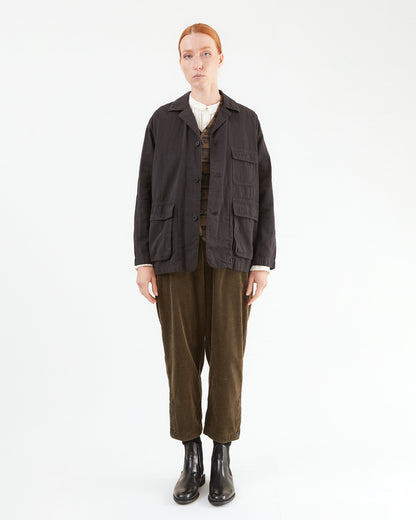 Pas de Calais Cotton Grosgrain Hunting Jacket in Dark Brown