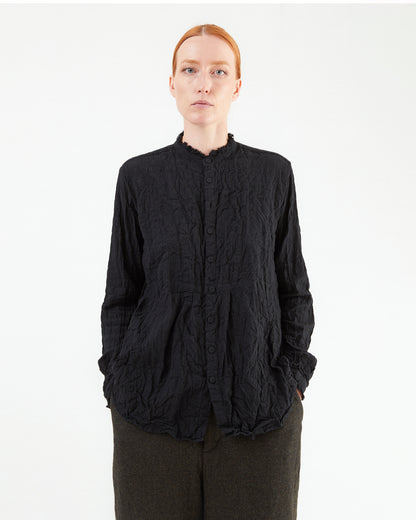 Pas de Calais Plain Shirting Blouse in Black