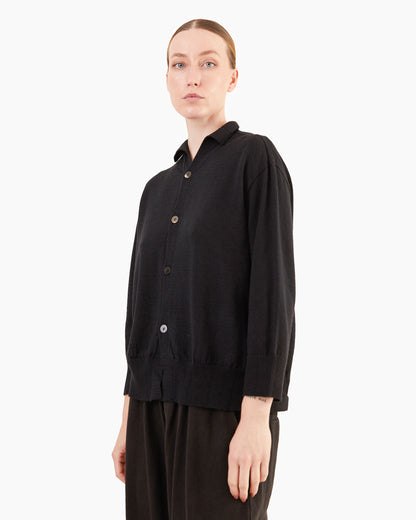 Pas de Calais Airy Merino Cardigan in Black