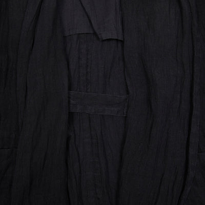 Pas de Calais French Linen Robe Coat in Black 2