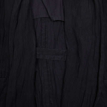 Pas de Calais French Linen Robe Coat in Black 1