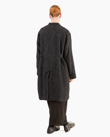 Pas de Calais Shetland Wool / Normandy Linen Chesterfield Coat in Charcoal