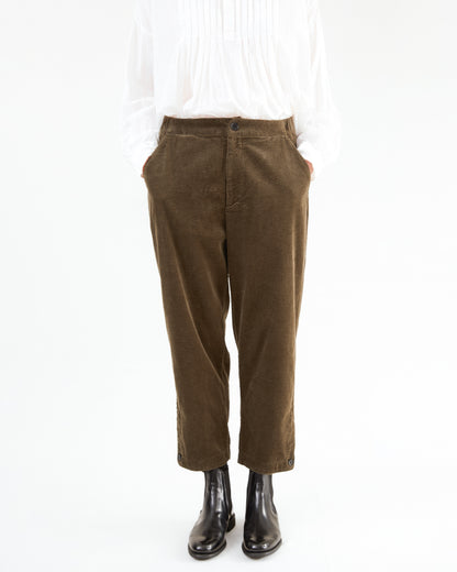 Pas de Calais Corduroy Tapered Pants in Khaki