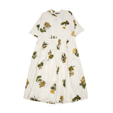 Pas de Calais Botanical Print Dress in Ivory 1