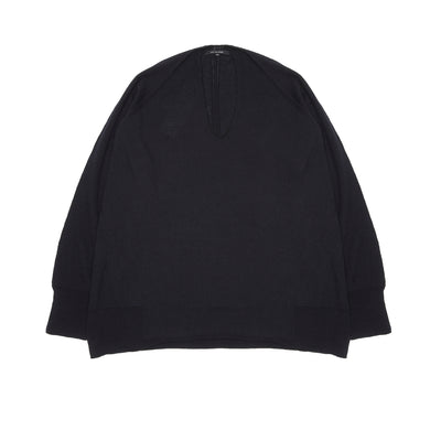 Pas de Calais V-Neck Knitted Pullover in Black 1