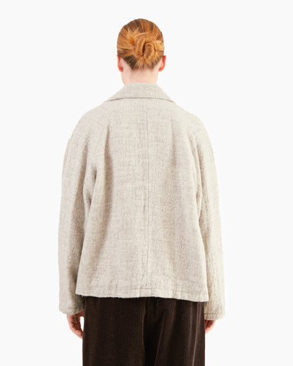 Pas de Calais Shetland Wool / Normandy Linen Chesterfield Coat in Charcoal