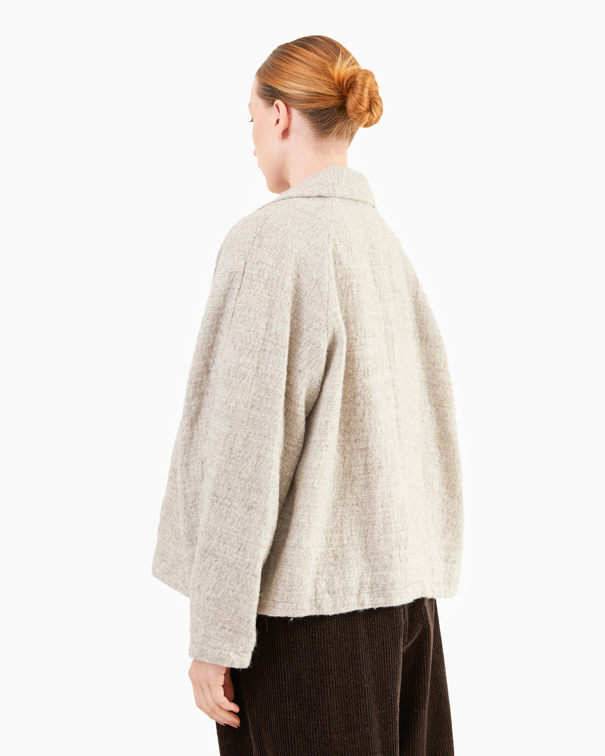 Pas de Calais Shetland Wool / Normandy Linen Chesterfield Coat in Charcoal