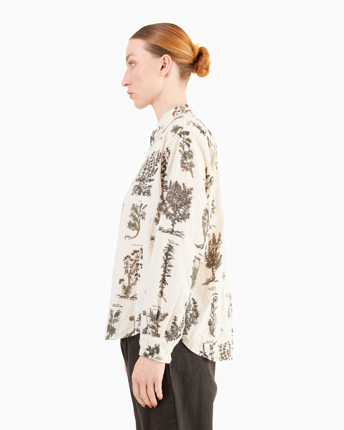 Pas de Calais Relax Fit Herbal Print Shirt in Ivory