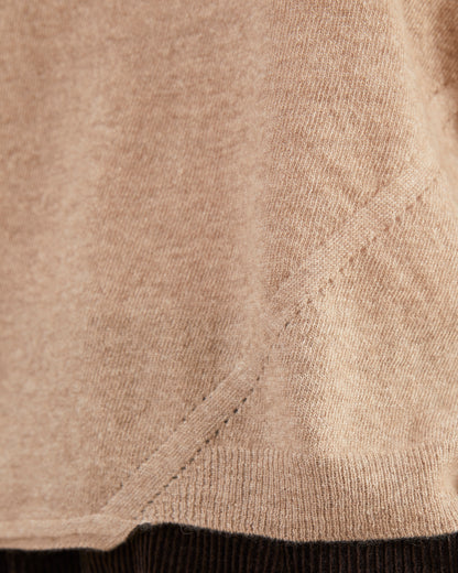 Pas de Calais Pure Cashmere Eyelet Stitch Pullover in Natural